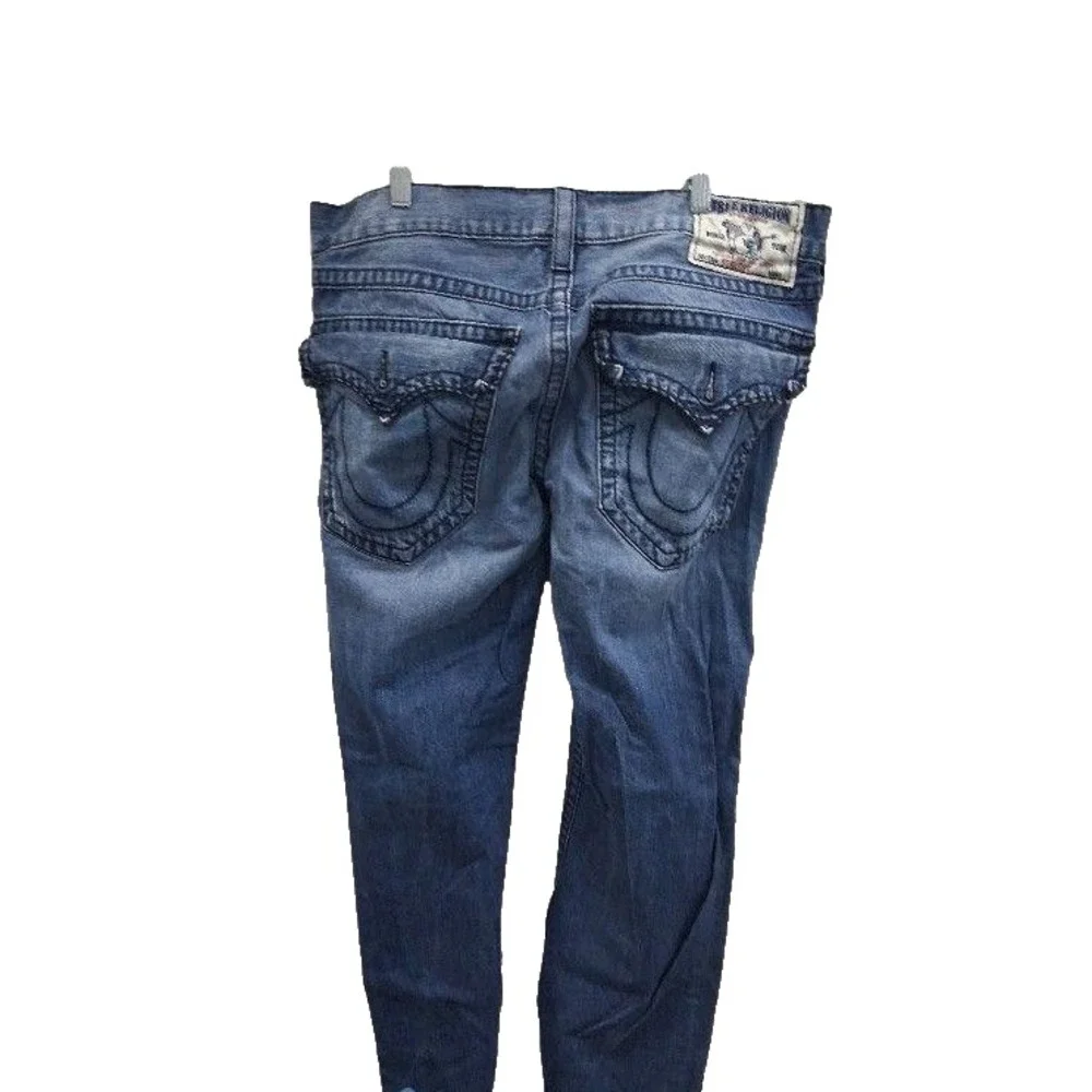 True Religion Men's Blue Distressed Skinny Jeans Size 34